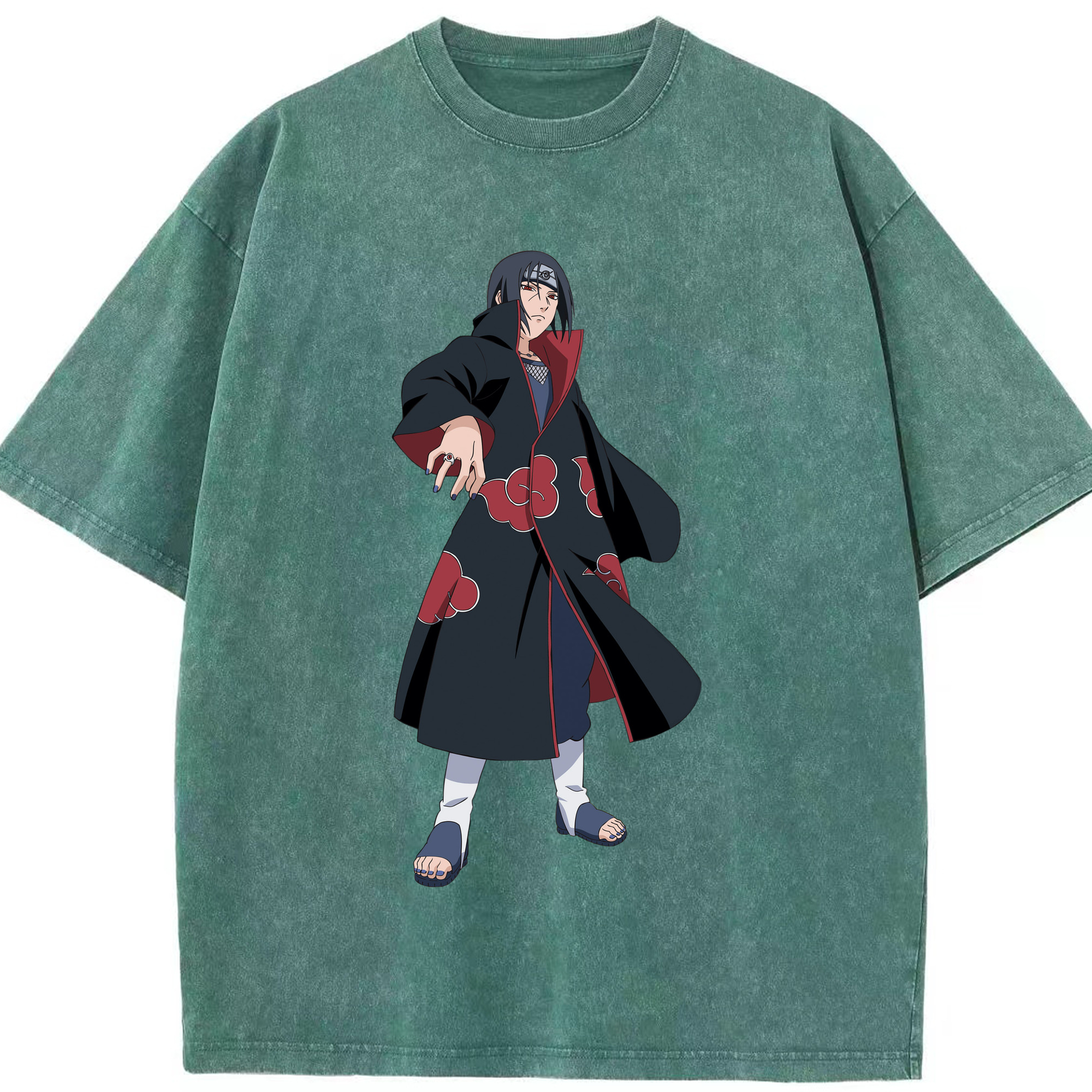 （画像用） NARUTO -ナルト- うちは イタチ Uchiha Itachi 綿100% ヴィンテージ風 半袖Tシャツ（フロントプリント）